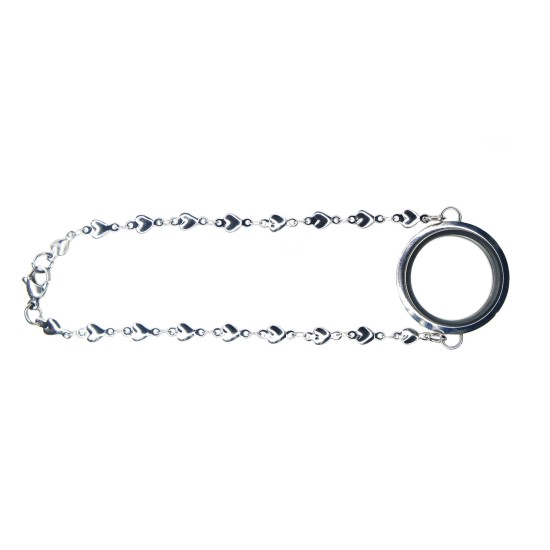 30mm round heart link bracelet