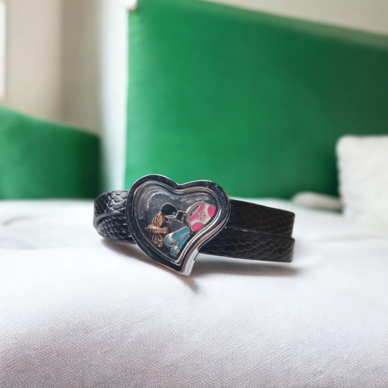 Leather Heart Bracelet