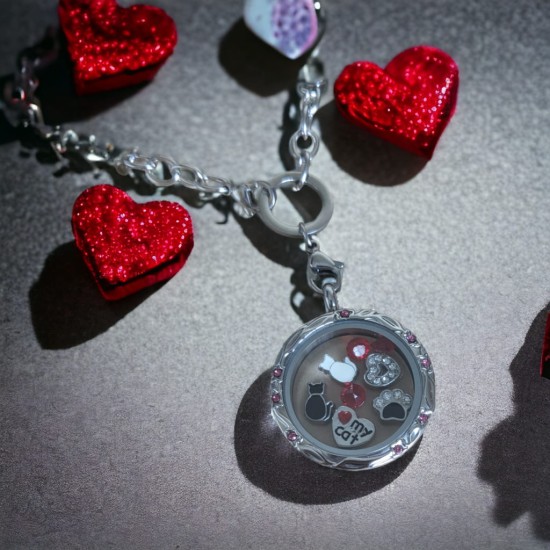 30mm Stainless steel flower round locket 