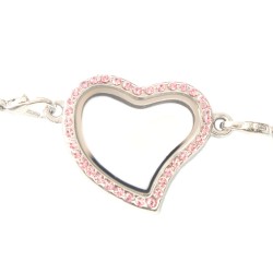 Pink heart crystal bracelet