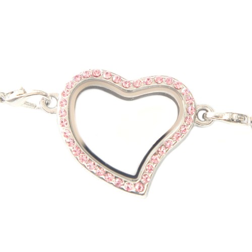 Pink heart crystal bracelet Pink heart crystal bracelet