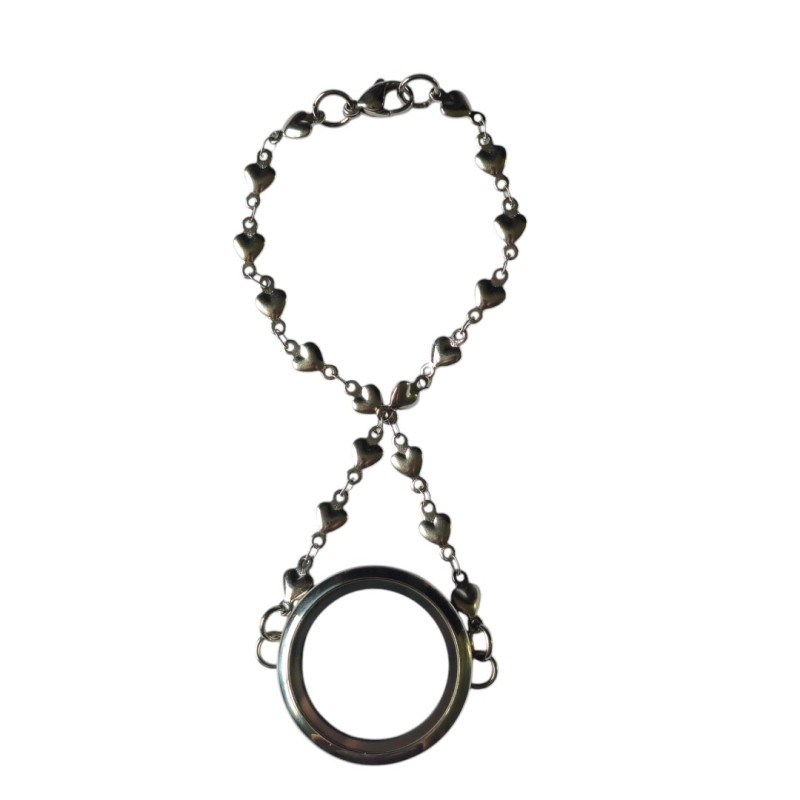 30mm round heart link bracelet 30mm round heart link bracelet