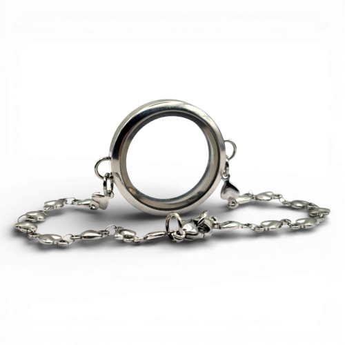 30mm Round Heart Link Bracelet