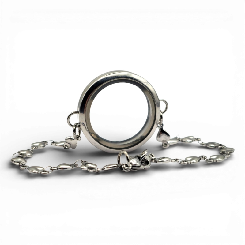 30mm Round Heart Link Bracelet