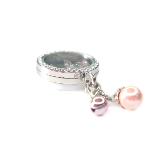 30mm Crystal round locket sticker