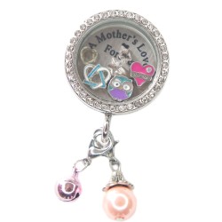 30mm Crystal round locket sticker