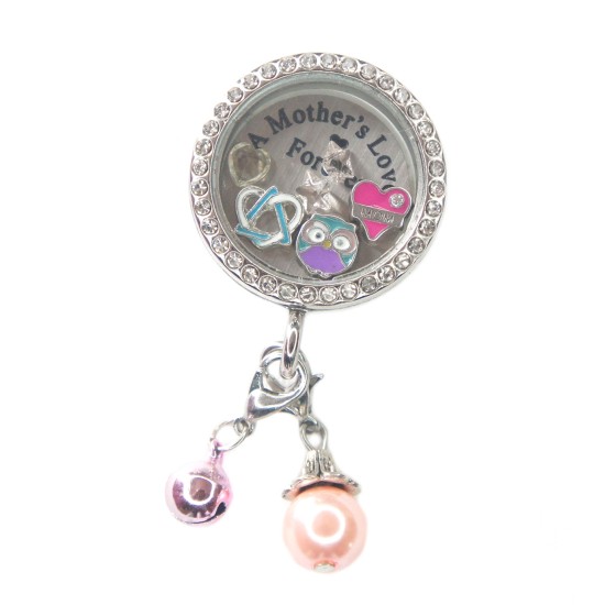 30mm Crystal round locket sticker