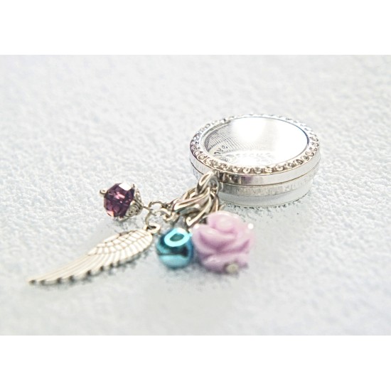 30mm Crystal round locket sticker