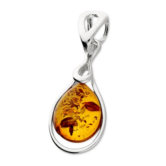 Amber teardrop pendant