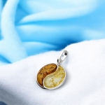 Amber Yin Yang Pendant