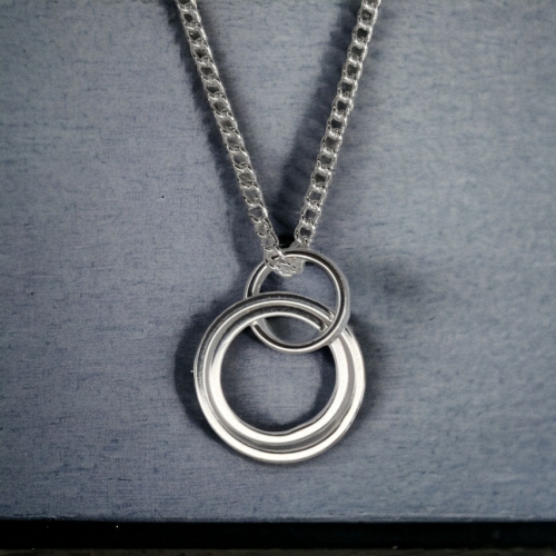 Sterling Silver Double Circle Pendant