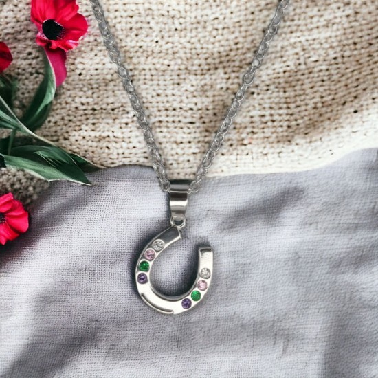 Cubic Zirconia horseshoe pendant