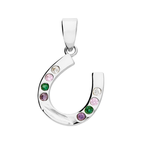 Cubic Zirconia Horseshoe Pendant