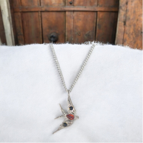 Mixed Amber Swallow Pendant