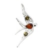Mixed amber swallow pendant