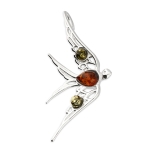 Mixed Amber Swallow Pendant