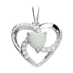 Opal heart pendant