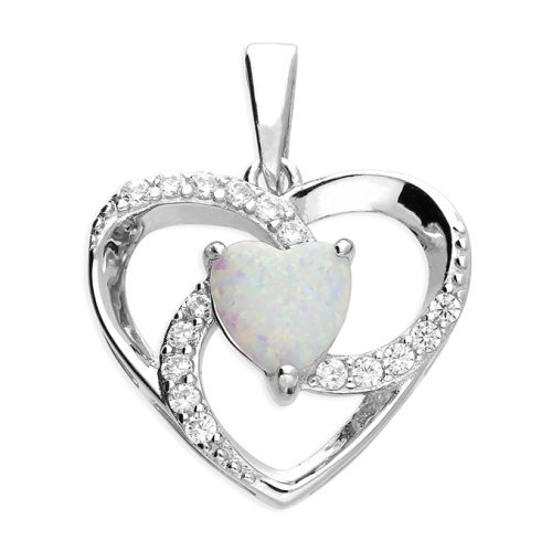 Opal Heart Pendant
