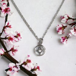 Cubic Zirconia compass pendant