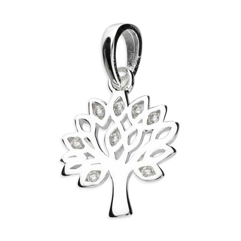 Cubic Zirconia Small Tree Of Life Pendant