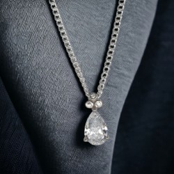 Cubic Zirconia teardrop pendant