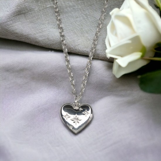 Cubic Zirconia heart pendant