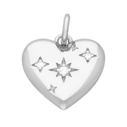 Cubic Zirconia heart pendant
