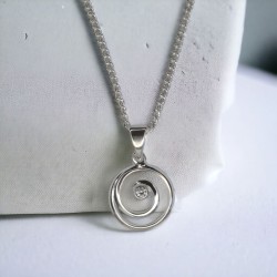 Cubic Zirconia spiral pendant