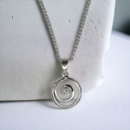 Cubic Zirconia Spiral Pendant Cubic Zirconia Spiral Pendant