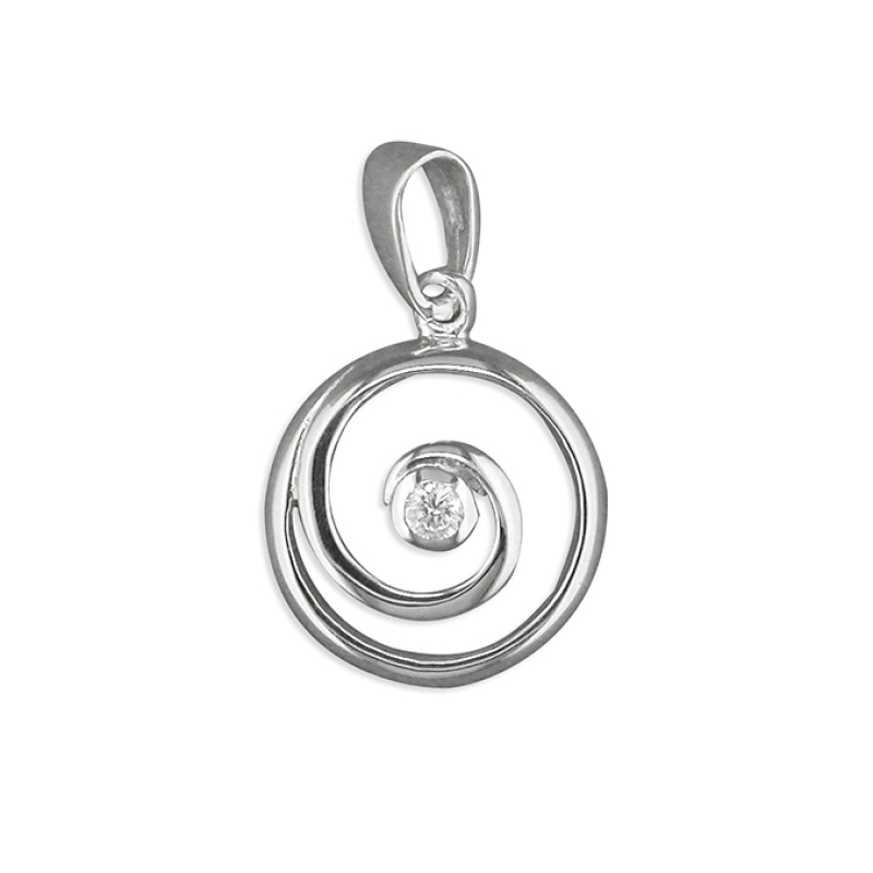 Cubic Zirconia Spiral Pendant