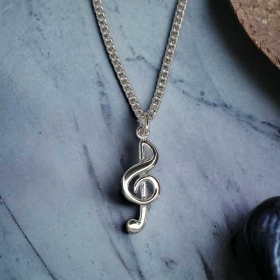 Sterling Silver Treble Clef pendant