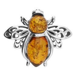 Amber bee brooch