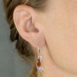 Amber cat earrings