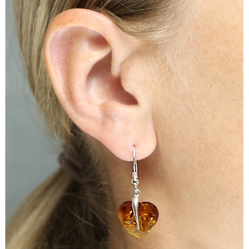Amber Heart Earrings Amber Heart Earrings