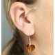 Amber heart earrings