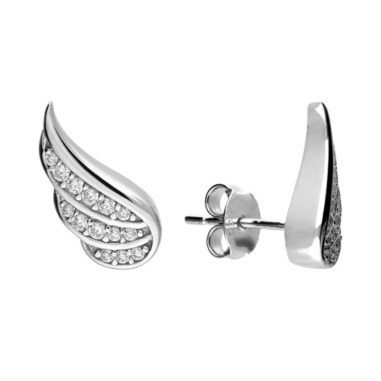 Clear Cubic Zirconia wing earrings