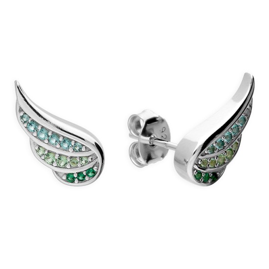 Green Cubic Zirconia wing earrings