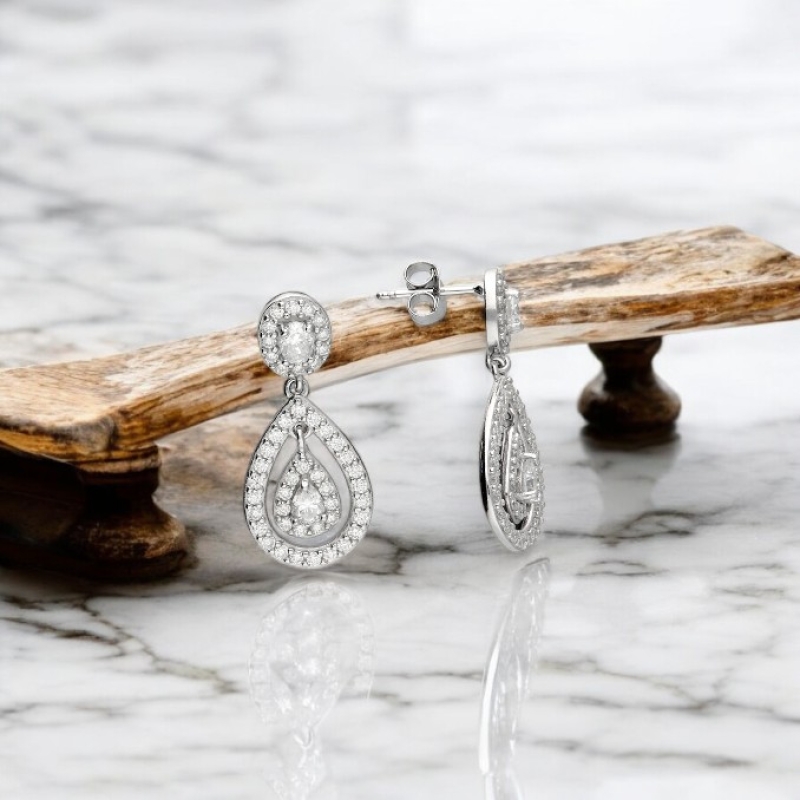 Teardrop Moissanite Earrings