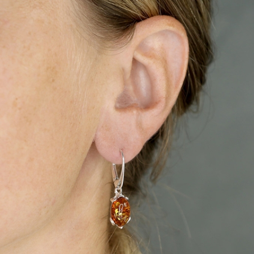 Amber Turtle Earrings