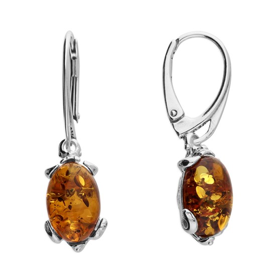 Amber turtle earrings