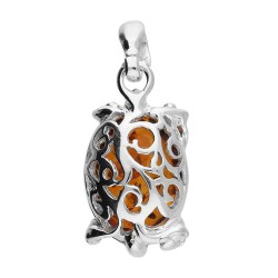 Amber tortoise pendant