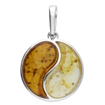 Amber Yin Yang Pendant