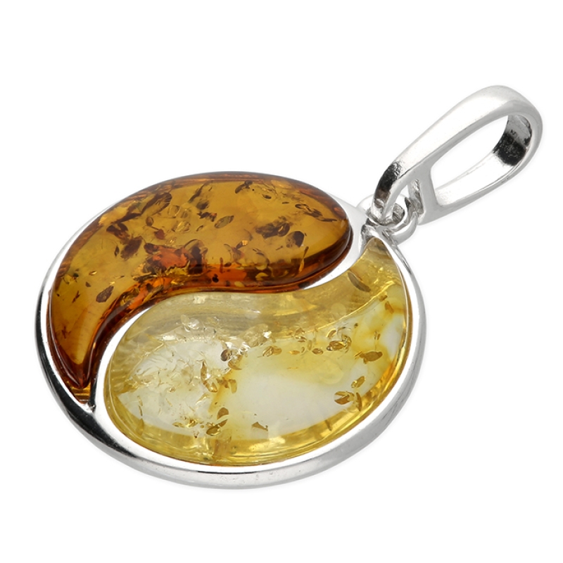Amber Yin Yang Pendant