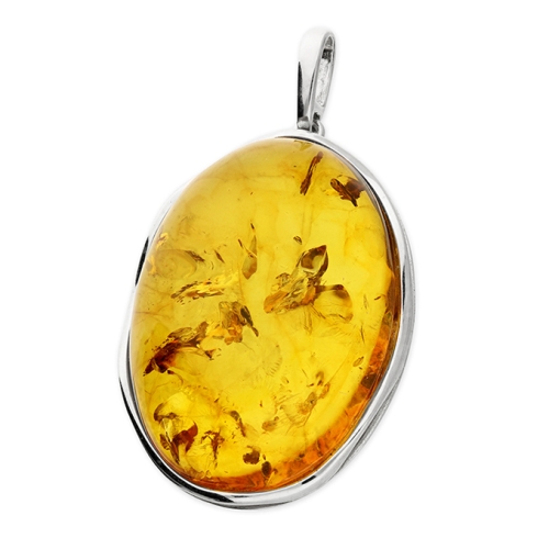 Large Amber Oval Pendant