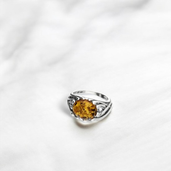 Amber woven ring