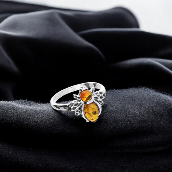 Amber bee ring