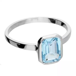 Blue topaz rectangle ring