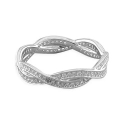 Cubic Zirconia entwined eternity ring