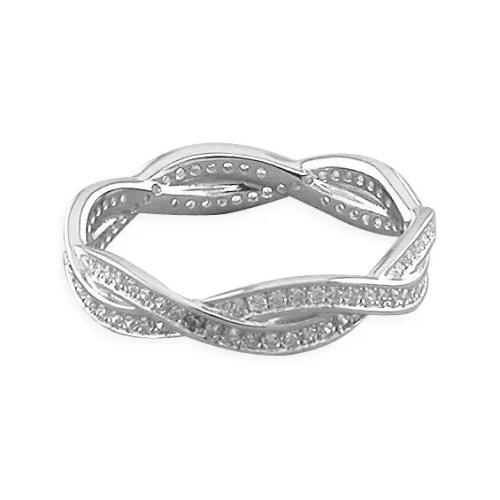 Cubic Zirconia Entwined Eternity Ring