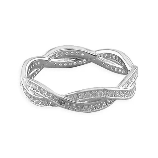 Cubic Zirconia entwined eternity ring